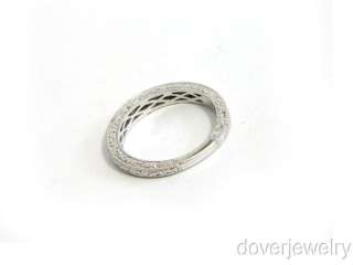 Estate Diamond 14K Filigree Carving Engagement Band Ring NR  