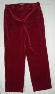 EUC Womens Jones New York Velvet Feel Red Pants Sz 14  