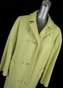   60s womens green ATOMIC top over dress coat TWEED long MOD sz MEDIUM