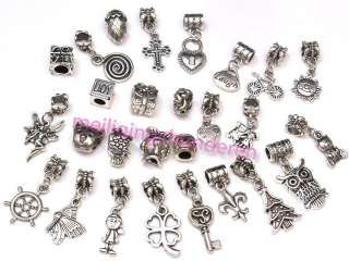 Tibetan silver charms fit bracelets Wholesale 100pcs  