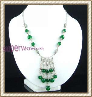 cy023 tibet style tibetan silver jade necklaces  