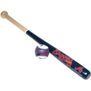   Atlanta Braves Wood Bat & Soft Strike Baseball Set