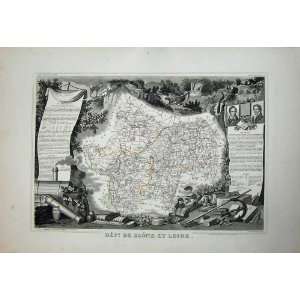  1845 Atlas National France Maps Saone Loire Rhone