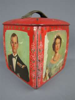 Vintage Queen Elizabeth II Coronation Biscuit Tea Tin  