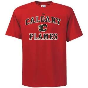  NHL Majestic Calgary Flames Red Heart & Soul II T shirt 