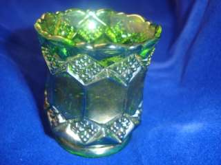 green glass carnival toothpick holder  