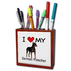  I Love My German Pinscher Pencil Holder Desk Accessory 