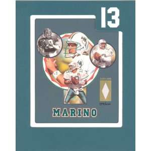 Dan Marino Photo with Piece of Game Used Jersey  Sports 