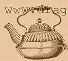 Victorian Teapot rubber stamp WM 2x1.5