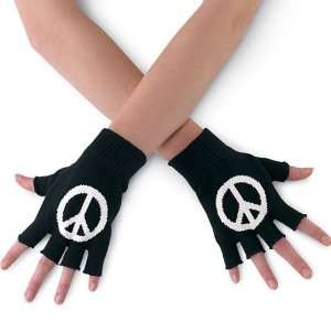  Fingerless Peace Sign Gloves OSFA