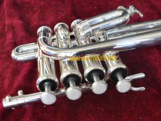   Piccolo Trumpet Silver Plated Bb/A Horn NEW Monel Valves case  