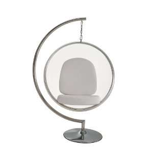   Eero Aarnio Style Bubble Chair with White Pillows