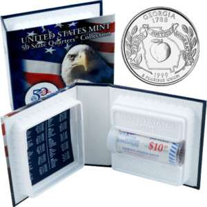 1999 Georgia D US Mint Licensed Quarter Roll Unc  