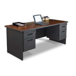    72 x 30 Double Pedestal Steel Desk IWA269