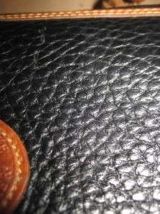 DOONEY & BOURKE Vintage Rare Black Leather Tan Top Handle Satchel 