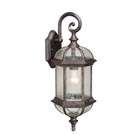   Outdoor Wall Lighting Fixture   Black Gold Stone   Clear Seeded Glass