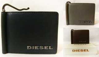 NWT Diesel Brand Leather Bifold Chinta Jem Wallets Card Holder Black 