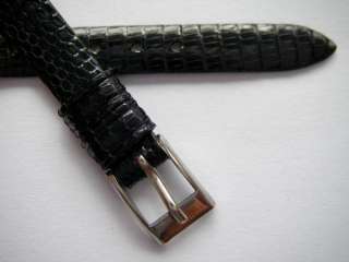 ZRC quality black genuine lizard watch band 8 mm  