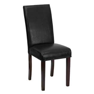 Flash Leather Upholstered Parsons Chair Black 