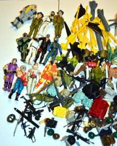 This Lot of GI Joe figures, weapons, and parts is in played with 