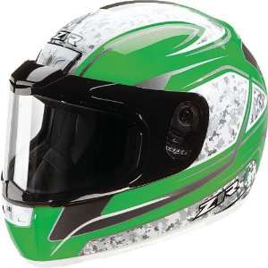 Z1R Phantom Sno tron Adult Snocross Snowmobile Helmet   Green / Medium