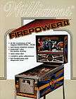 1983 williams firepower ii pinball flyer mint 