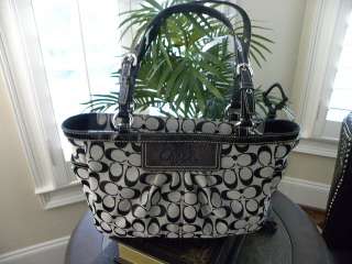 signature pleated east west pleated black silver gallery tote shoulder 