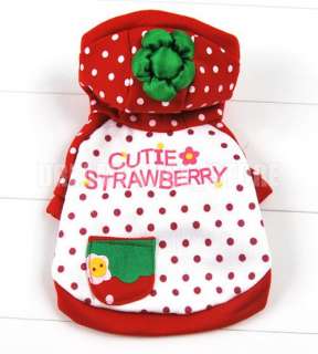 Red Strawberry Dog Halloween Costume Coat Clothes AnySZ  