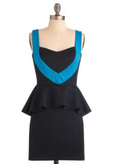 So Chic, So Sleek Dress   Short, Black, Blue, Ruffles, Tank top (2 