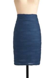 Blue Solid Skirt  Modcloth