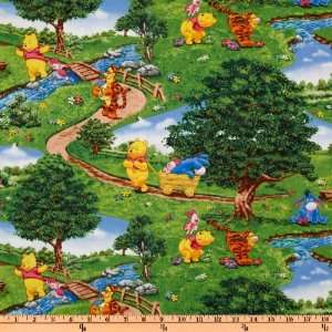 44 Wide Pooh Scenic Eeyore Multi Fabric By The Yard 