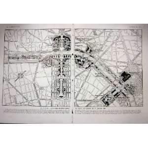  Plan Paris Exhibition Roads Traffic French Print 1936 
