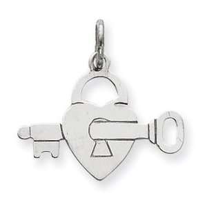  Sterling Silver Lock and Key Charm QC3731 Jewelry