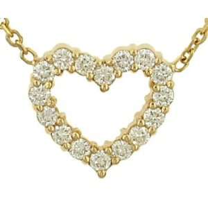  Ladies Cable Chain w/ Pave Diamond Heart Pendant Jewelry