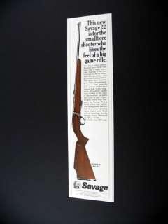 Savage Model 65 22 Rifle Gun 1967 print Ad  