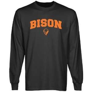Bucknell Bison Charcoal Logo Arch Long Sleeve T shirt  