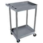LUXOR Two Level Serving Cart   Gray   Gray   37.5H x 24W x 18D 
