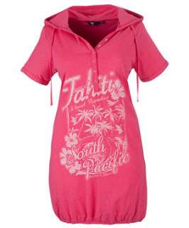 Fuscia (Pink) Inspire Pink Printed Hoody Dress  224867777  New Look