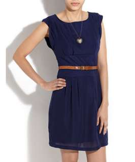 Navy (Blue) Apricot Crepe Waistband Sleeveless Dress  249226741  New 