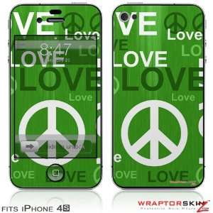  iPhone 4S Skin Love and Peace Green by WraptorSkinz 