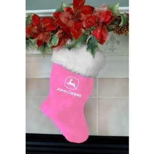  John Deere Christmas Stocking   Pink