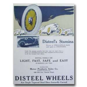    1923 Disteel Wheels Advertisement Poster Print