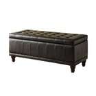 Homelegance 4730PU Lift Top Storage Bench with Tufted Accents, Dark 