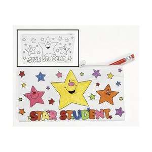   COLOR YOUR OWN STAR STUDENT PENCIL CASE (1 DOZEN)   BULK Toys & Games