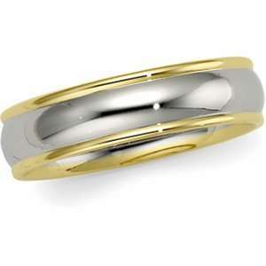  14K White/Yellow Gold SIZE 05.50 Two Tone Comfort Fit Band 
