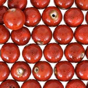  16mm Brick Red Porcelain Round Bead Arts, Crafts & Sewing