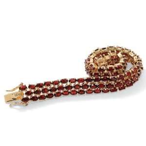   PalmBeach Jewelry Gold Electroplate Garnet Bracelet(Womens) Jewelry