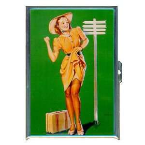 KL PIN UP HITCHHIKE LEGS RETRO ID CREDIT CARD WALLET CIGARETTE CASE 