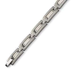  Mens Multi Finish Titanium Link Bracelet Jewelry