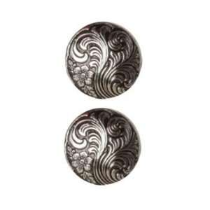  Metal Button 5/8 Damascene Antique Silver By The Package 